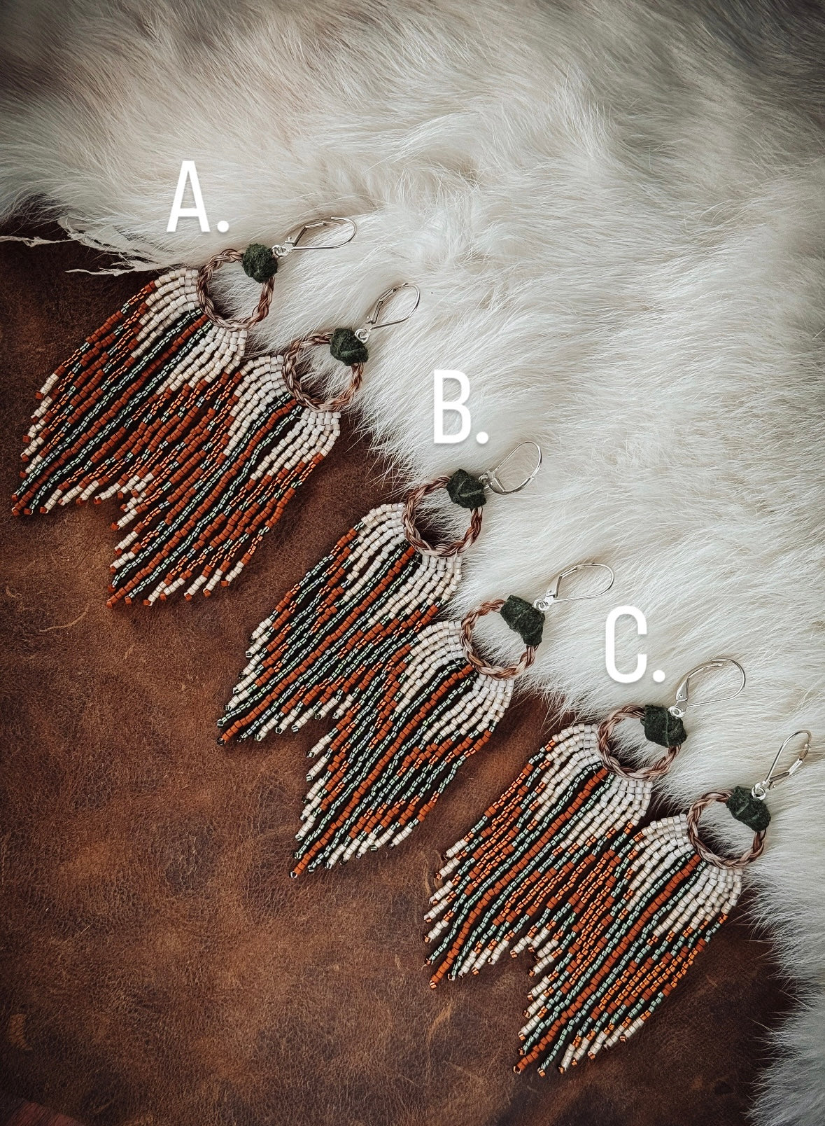 Custom Beaded Horse Hair Earrings