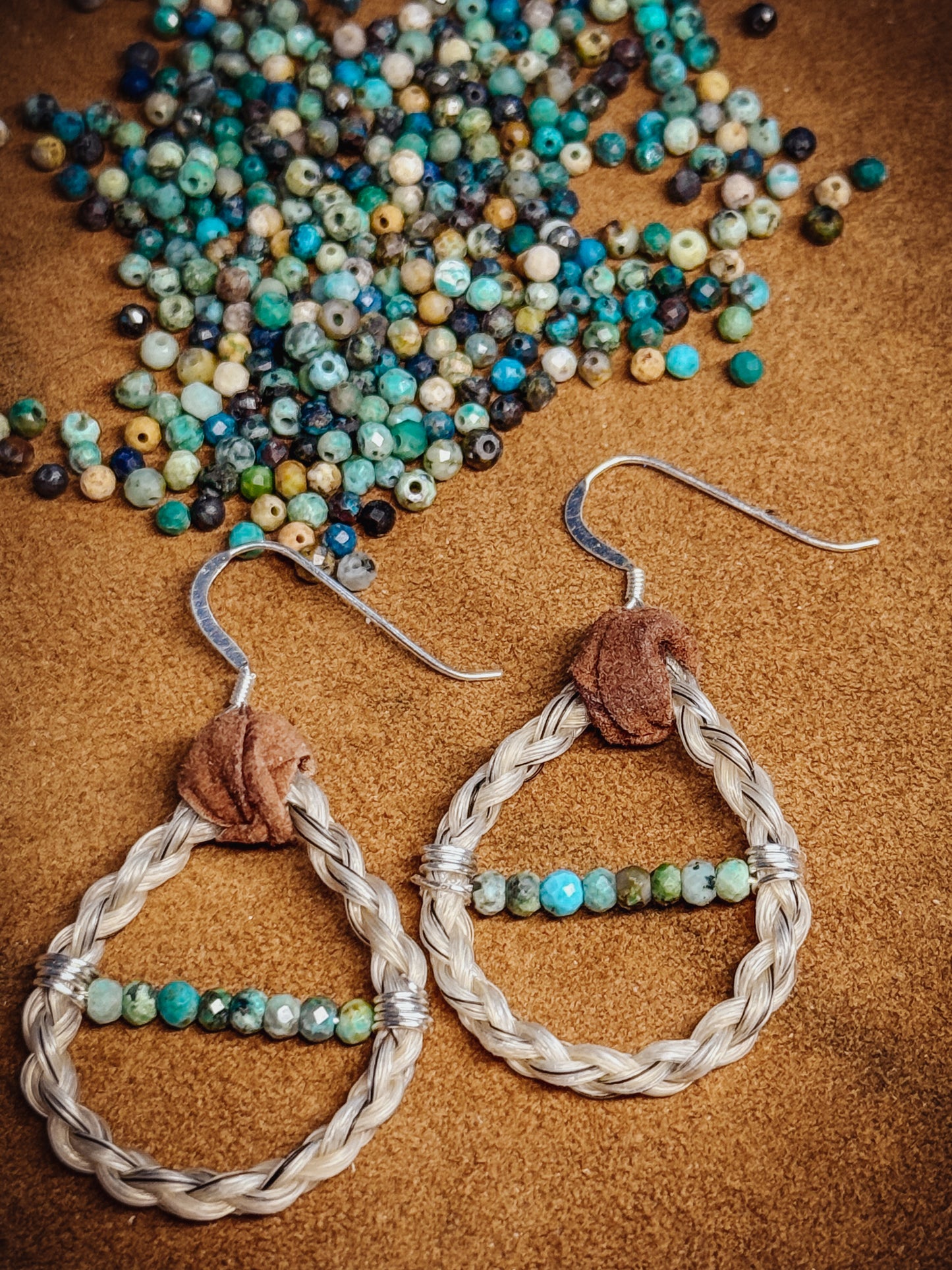 Tear drop Turquoise & Horse hair