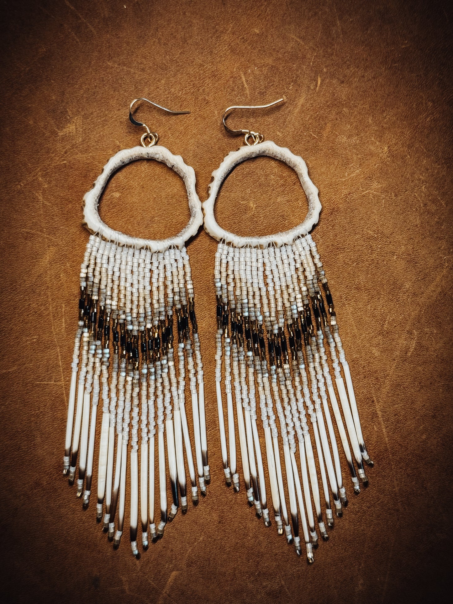 Heavenly Natural Neutal Elk Antler & Porcupine Quill