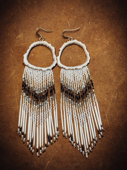 Heavenly Natural Neutal Elk Antler & Porcupine Quill