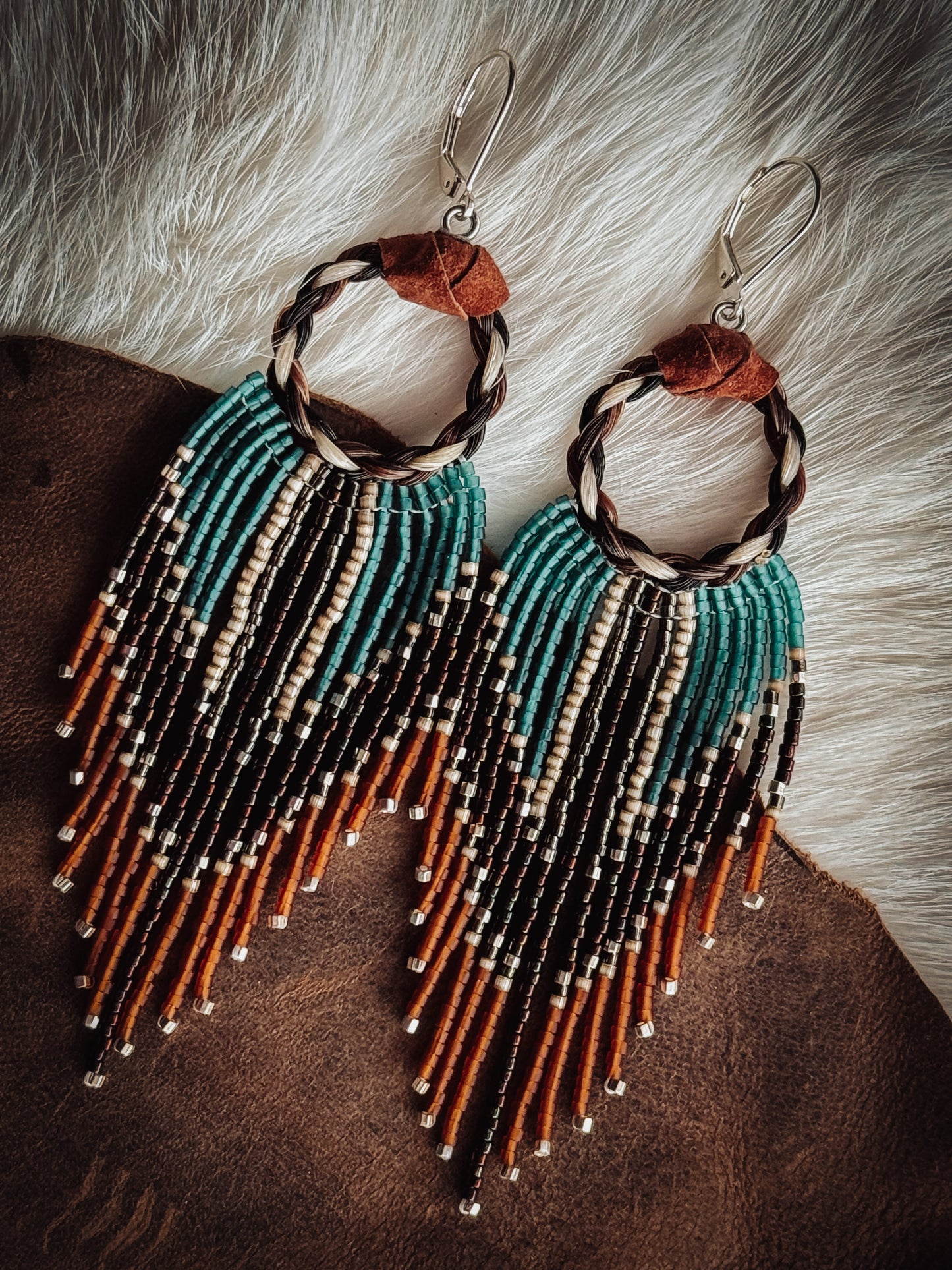Custom Beaded Horse Hair Earrings