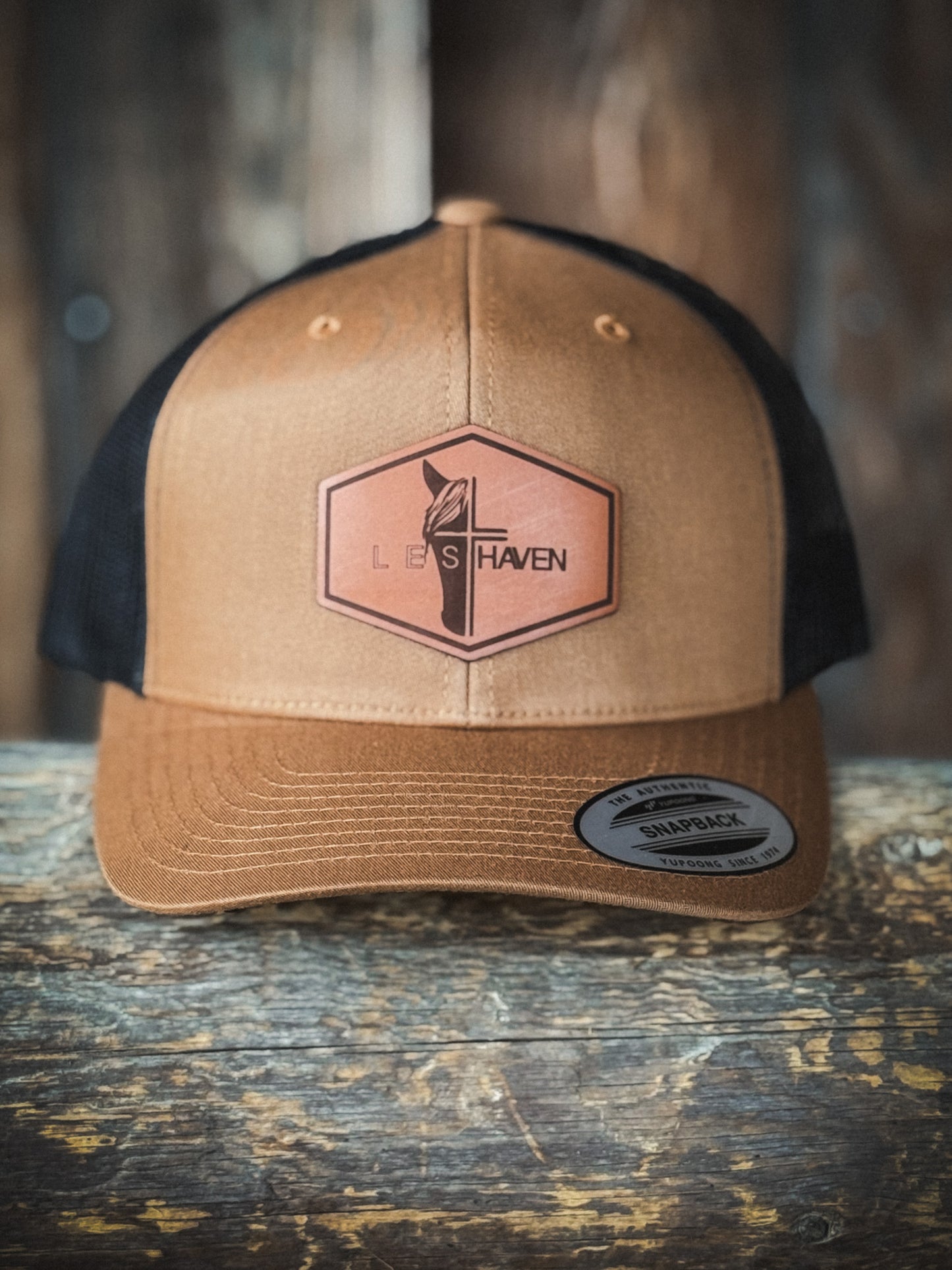 LES Haven Logo Leather Patch Ball Caps