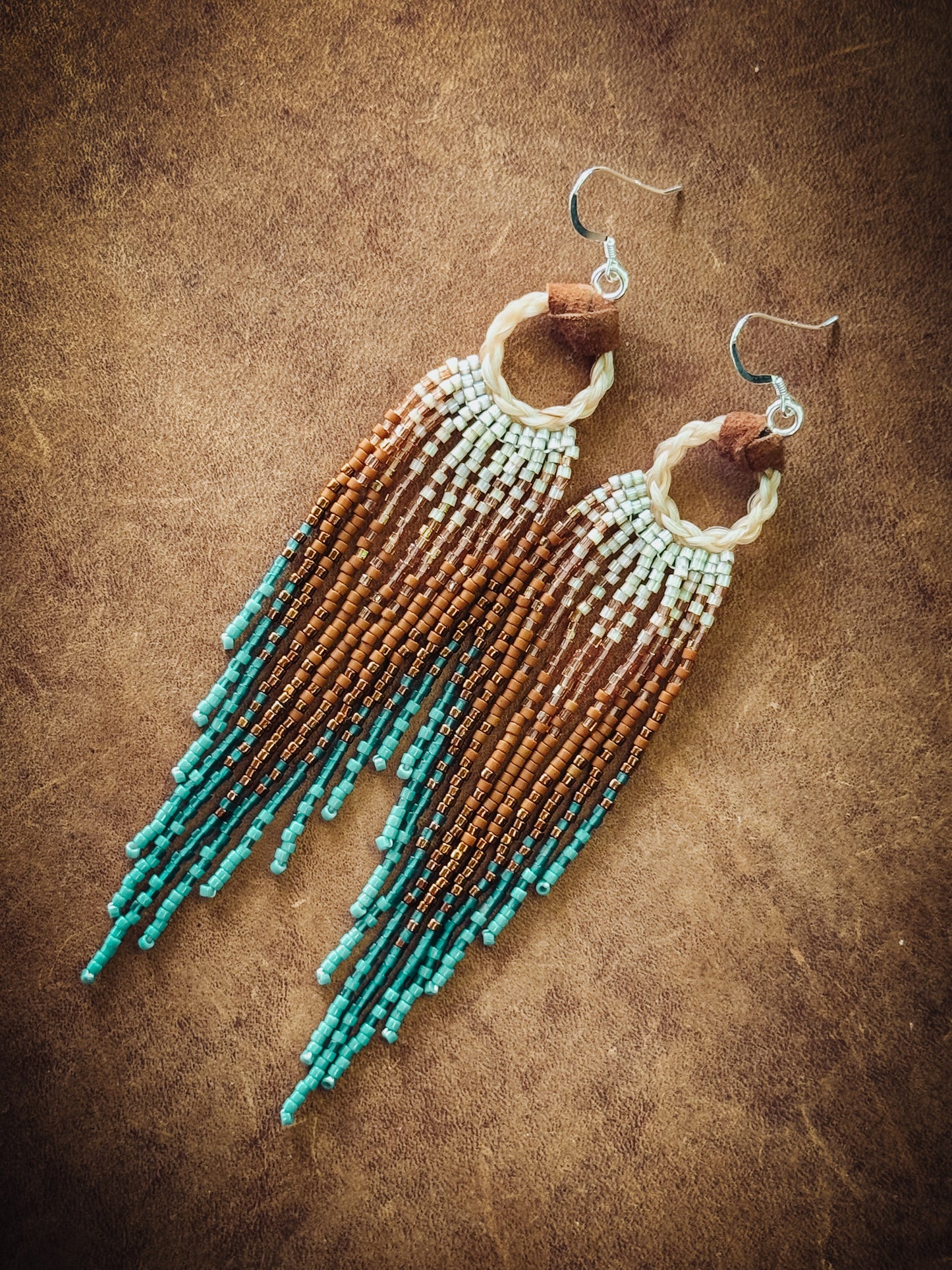 Custom Beaded Horse Hair Earrings