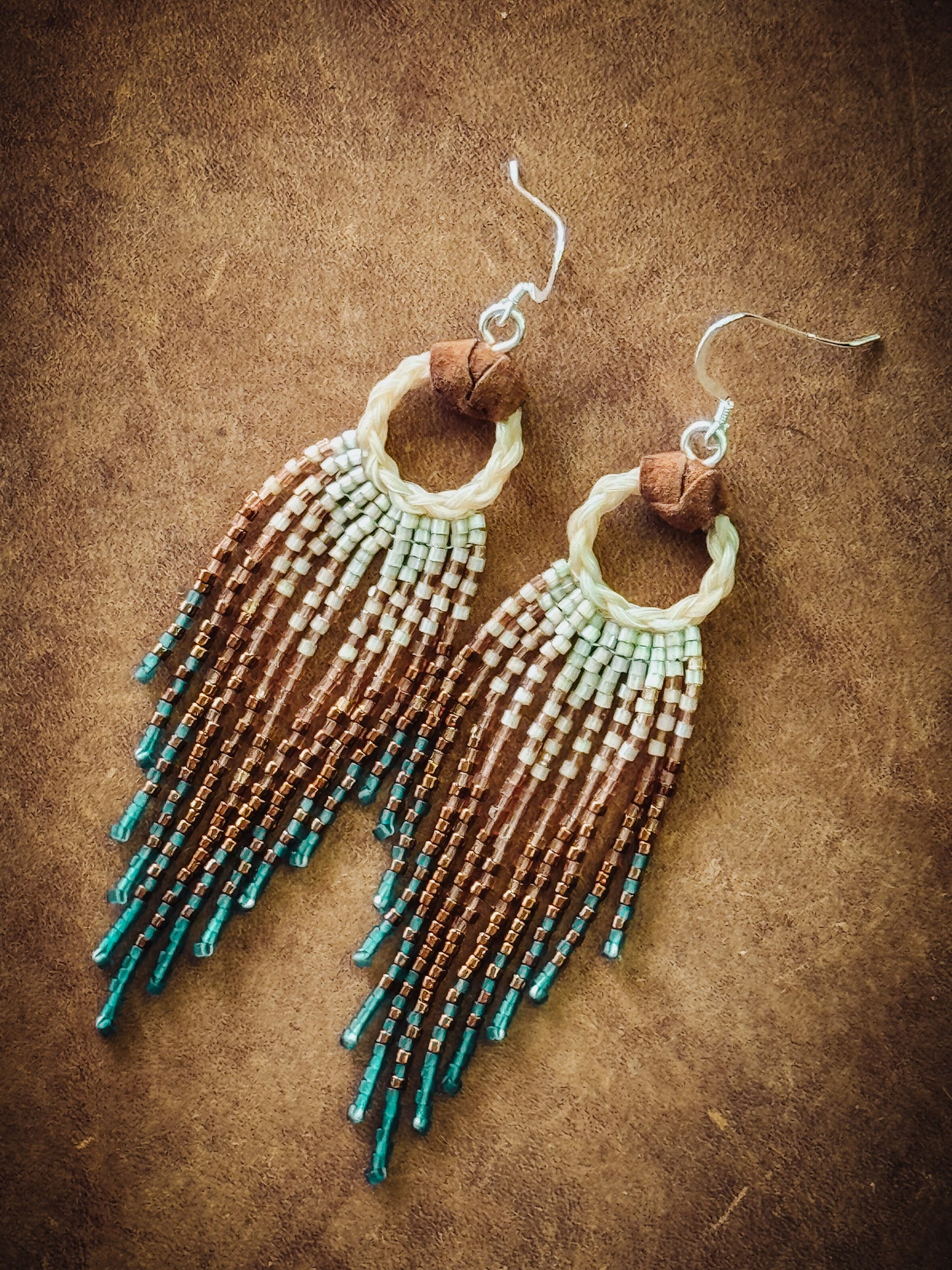 Custom Beaded Horse Hair Earrings