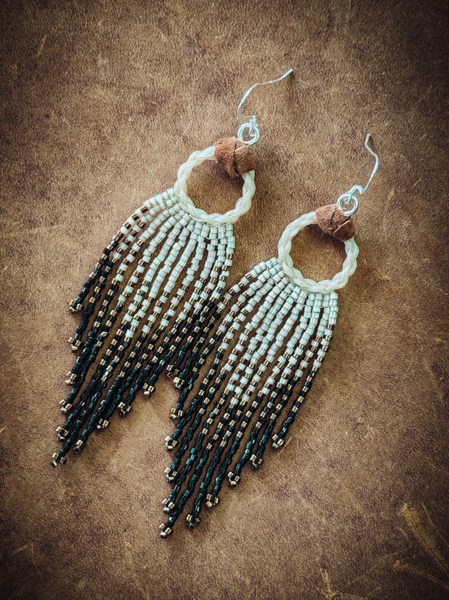 Custom Beaded Horse Hair Earrings