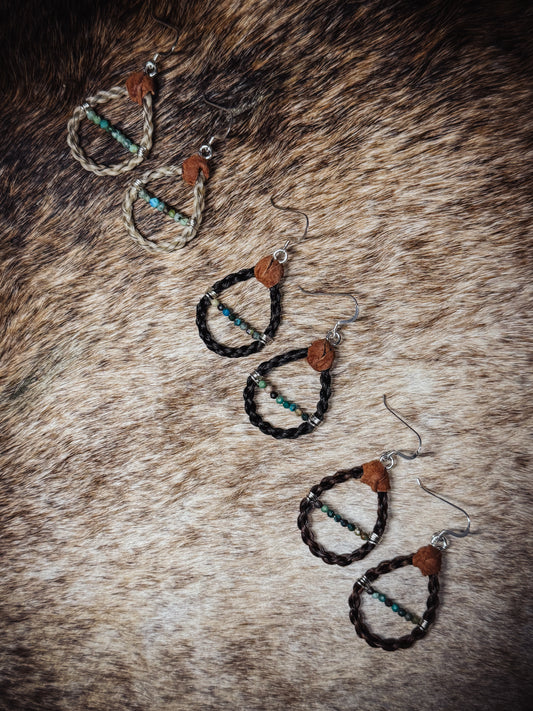 Tear drop Turquoise & Horse hair