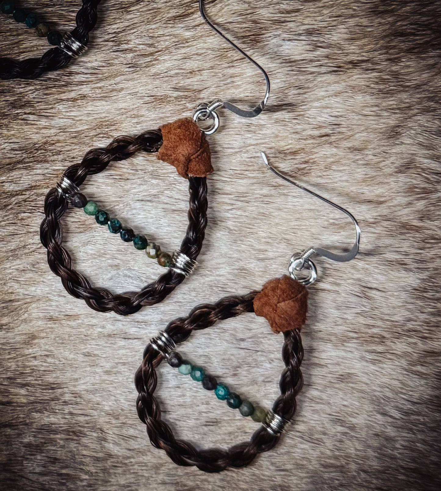 Tear drop Turquoise & Horse hair