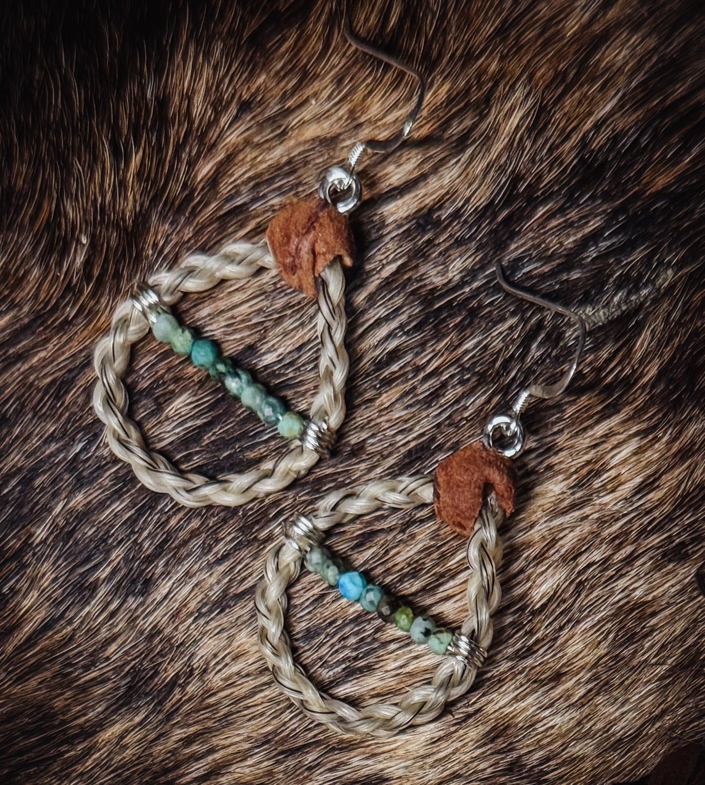 Tear drop Turquoise & Horse hair