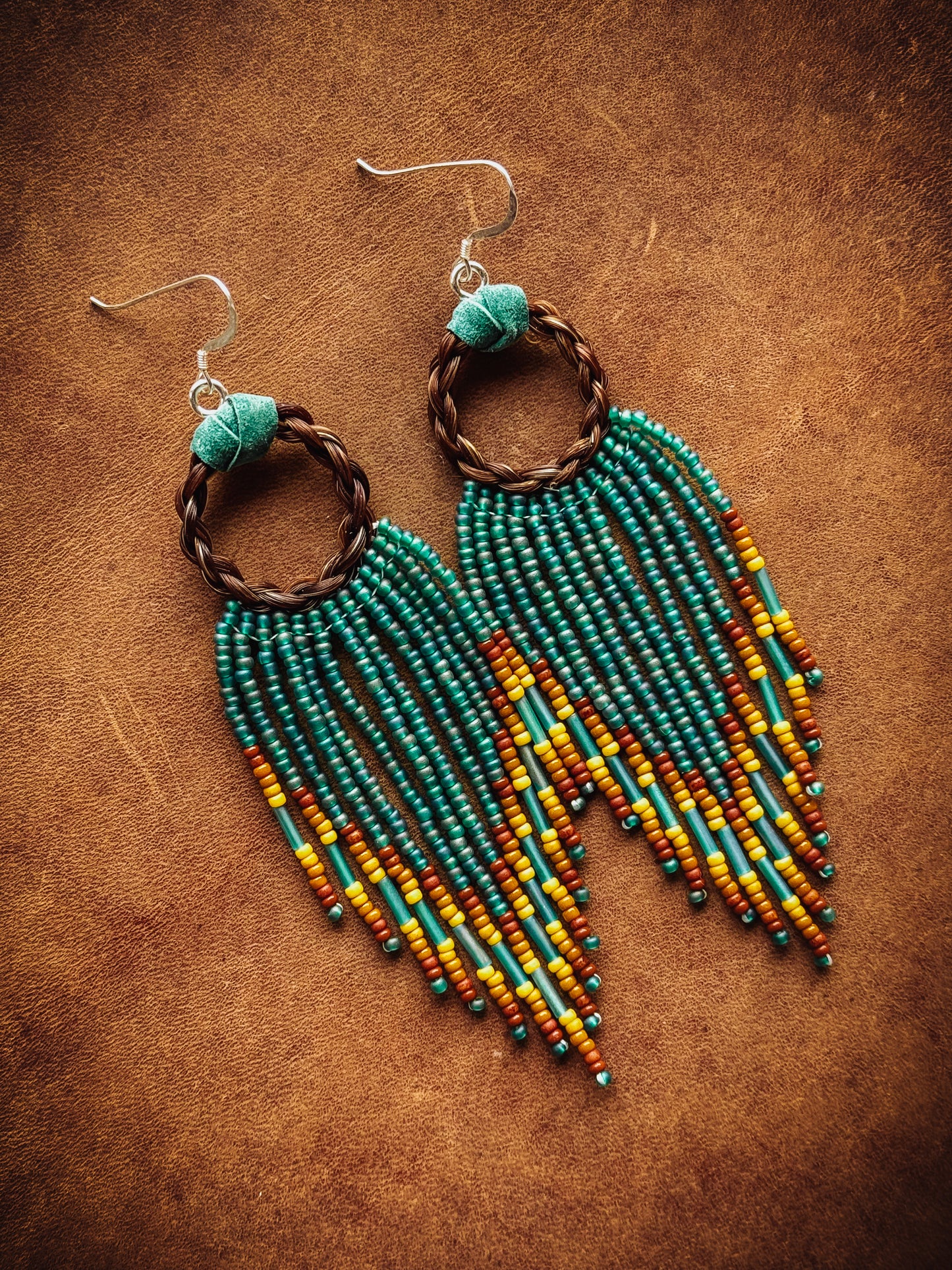Custom Beaded Horse Hair Earrings