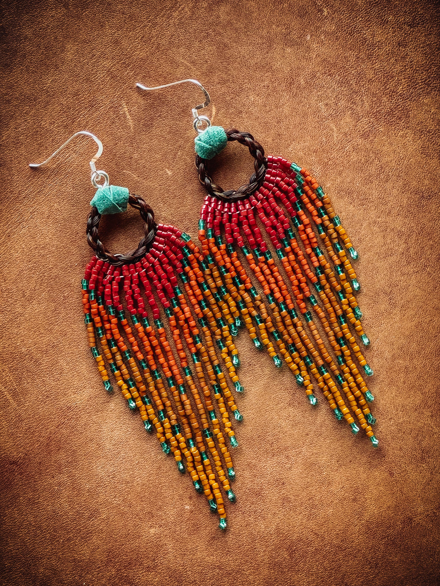 Custom Beaded Horse Hair Earrings