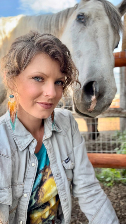 Custom Beaded Horse Hair Earrings